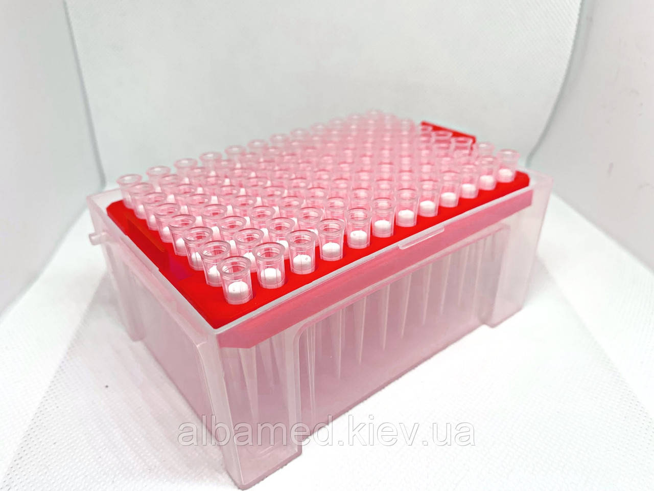 Наконечники 300 мкл "Альбамед", натуральні, з фільтром, без ДНКази/РНКази, 96 шт